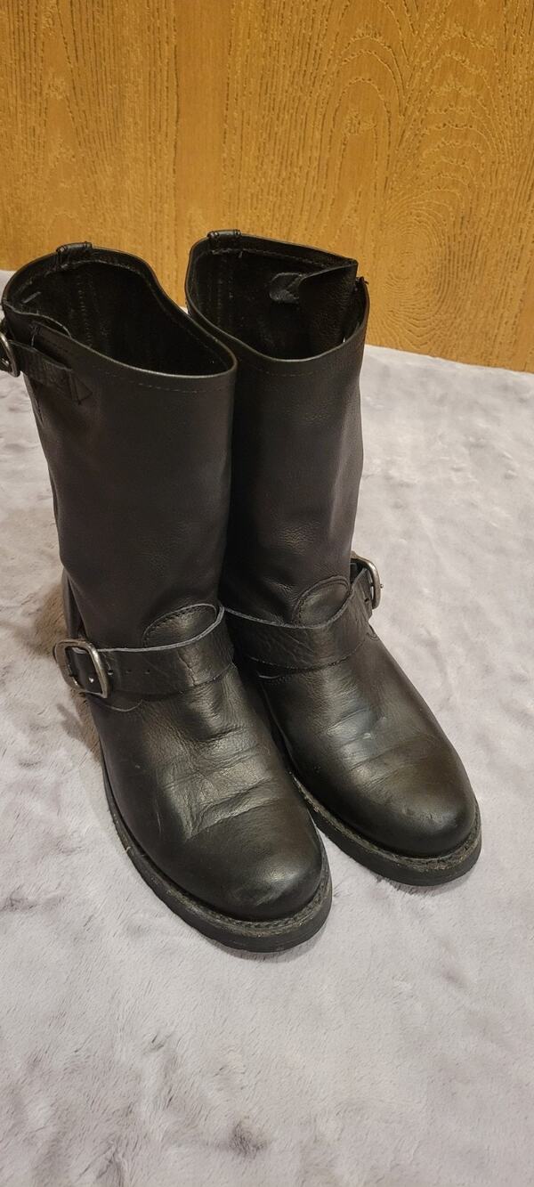 FRYE Black Women Veronica Short Leather Slouch Buckle Boots 76509 Size 8.5B
